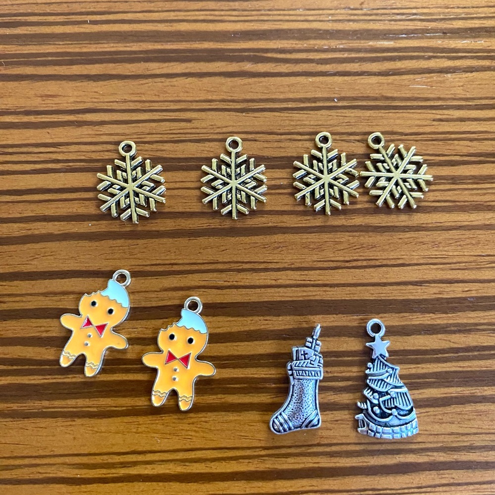 Gold and Silver Holiday Charms Set